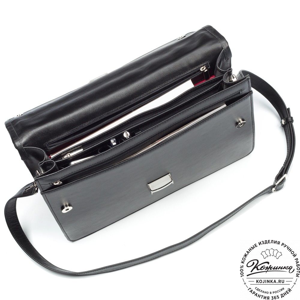 Кожаный портфель "Брест" (черный)